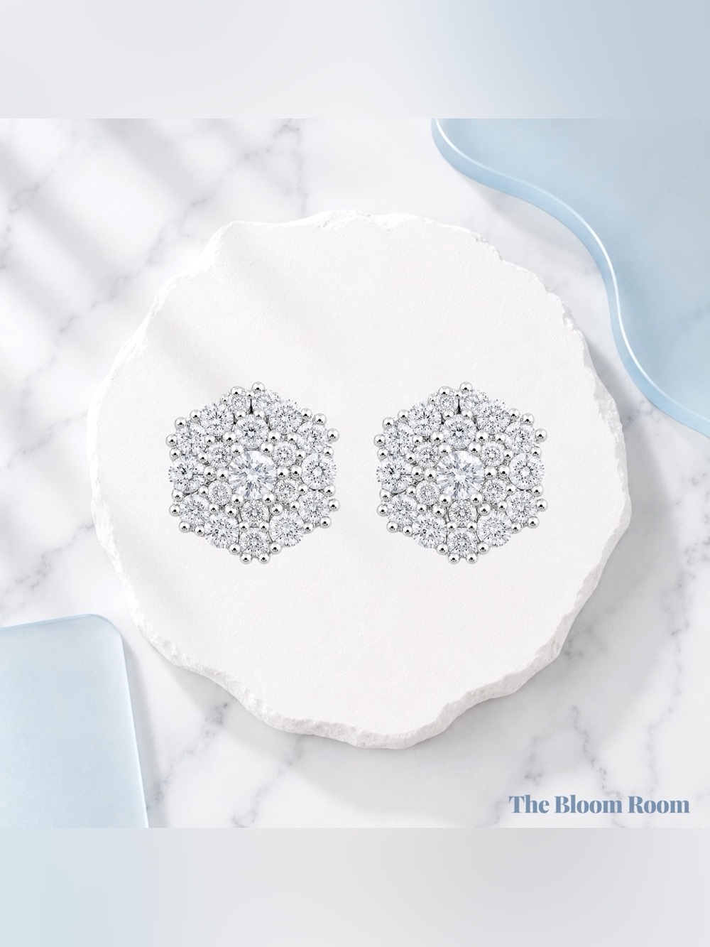 Daisy Bloom 8MM Earrings | 925 Sterling Silver Moissanite Studs